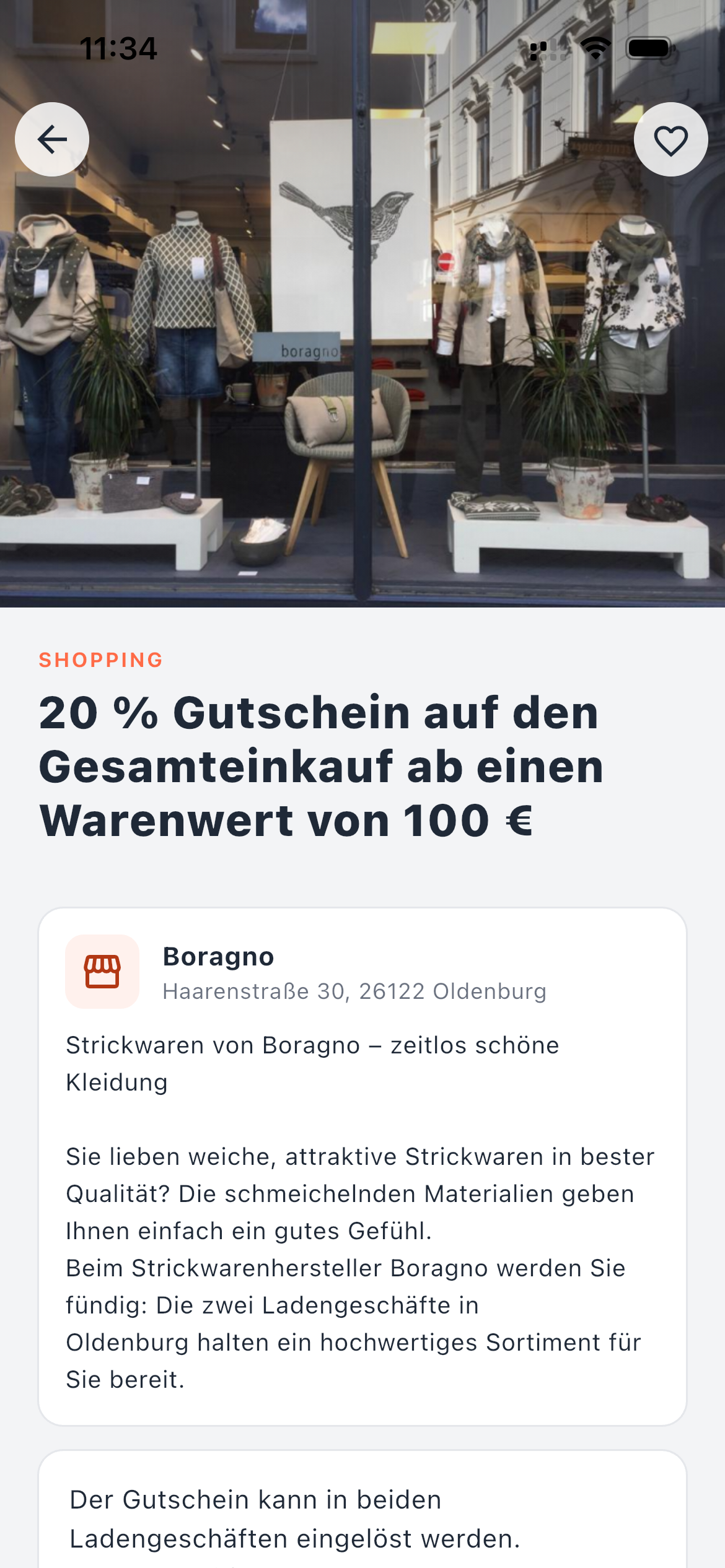Gutscheinbuch-Detail in der App